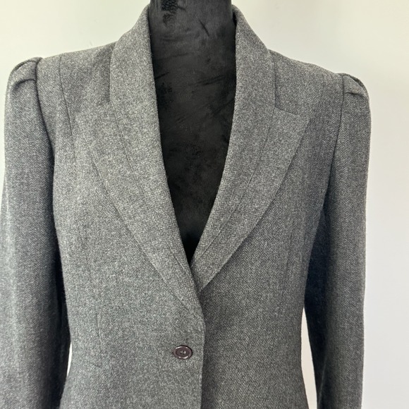 Peabody House Jackets & Blazers - Peabody House Vintage Wool Dark Gray One Button Blazer Size 11/12